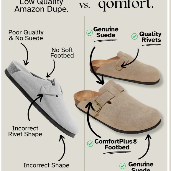 NWT Women’s or Men’s quomfort brand suede clogs. Women’s size 10/Men’s size 8 - Picture 2 of 5